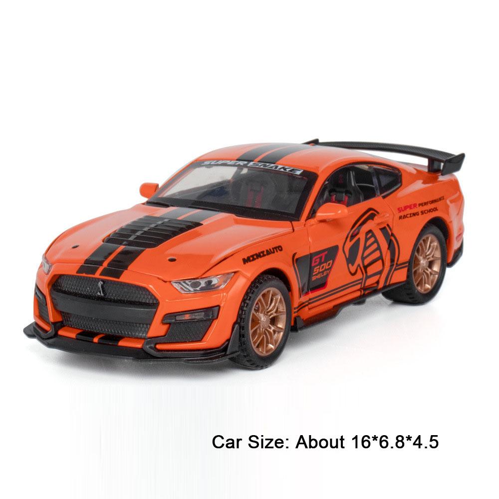 1:Масштаб 1:32 Модель спортивного автомобиля Cobra GT500 Игрушка Звук Свет Оттянуть Назад Амортизация Модели Транспортных Средств Миниатюрные Подарки для Детей