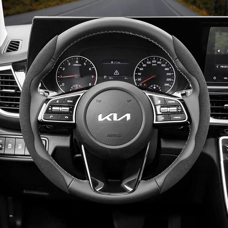 Подходит для Kia Нескользящая Пряжка Сегментированная Замшевая Накладка на Руль Подходит для Ceed Jd Picanto Sportage 3 Rio 4 Ev3 Cerato 2 Stonic Xceed Morning