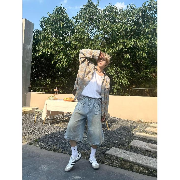 Shirt Long Sleeve Boys Spring New American Style Loose Lapel Plaid Shirt Vintage Trendy Casual Easy Matching Coat