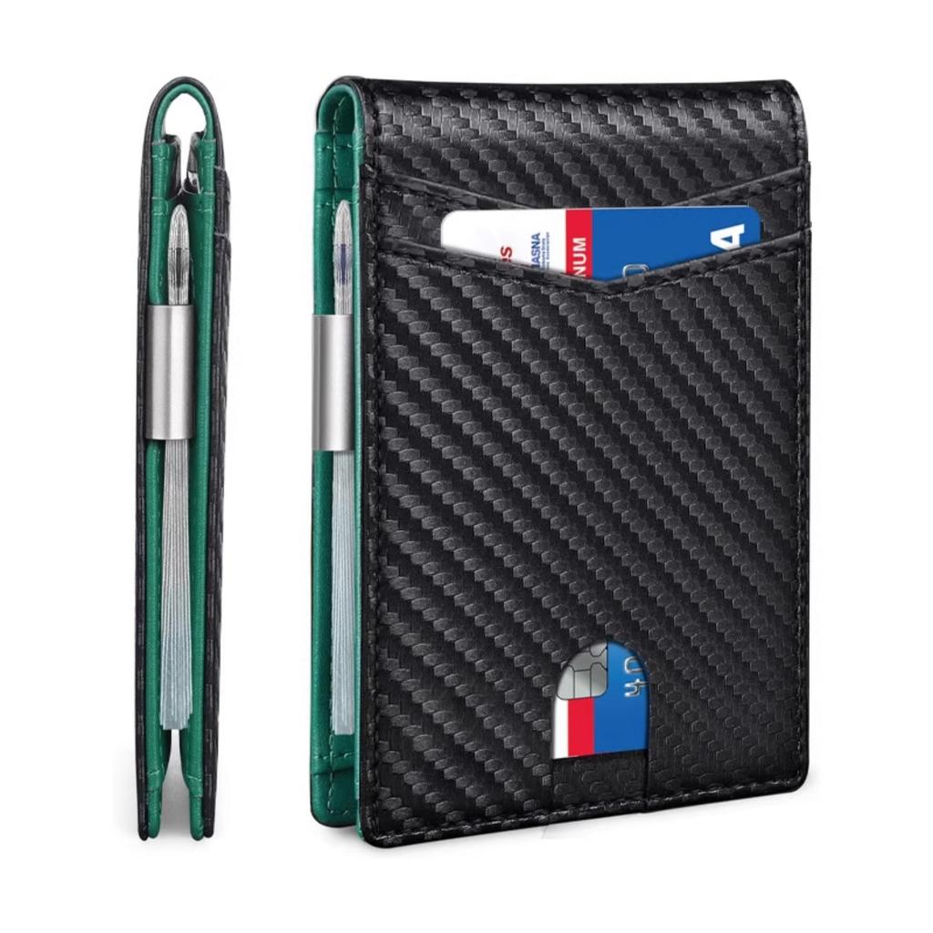 Men's Ultra-thin Wallet Europe and the United States Simple Casual RFID Dollar Clip Leather Card Bag Wallet Men Integrated