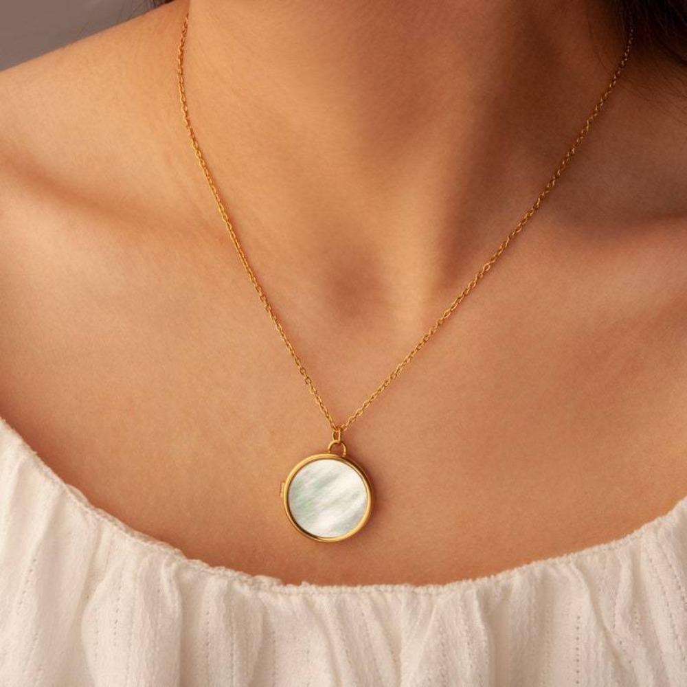 DIY Photo Hold Necklace Stainless Steel Couple Choker Chain Fashion Memorial Jewelry Couple