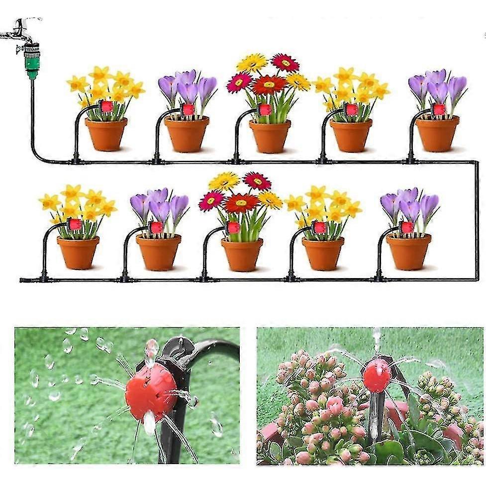 Irrigation System 25m, Irrigation Sets Micro Drip Irrigation Kit Automatic Sprinkler Drip Irrigation Garden Irrigation For Landscape, Flower Bed, Pati