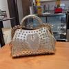 Новая модная женская сумка, большая вместительная сумка с ромбовидной инкрустацией, женская новая сумка-тоут, сумка через плечо