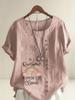 Women's Fashion Colored Letters Print Shot Sleeve T-shirt Loose Cotton Shirt Casual Loose Summer Blouse Tops Plus Size