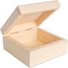 Boîte en bois avec couvercle - Creative Deco - Petite - Naturel - 10 x 10 x 5 см