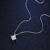 Fashion Real Moissanite Square Pendant Necklace D Color VVS1 Pure S925 Sterling Silver for Women Wedding Fine Jewelry