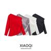 Western Style Winter New Women Clothes Design Versatile Pleat Decoration Asymmetric Top 1131832 806