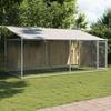 VidaXL Dog Cage with Roof and Door, Dog Kennel, Dog House, Garden Patio Niche, Grey 4x2x2 M 3209568