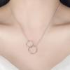 Silver-plated Necklace, Round Ring Pendant, Popular Double-ring Fashion Korean Version of The Collar Pendant, Cute Double-ring Necklace.