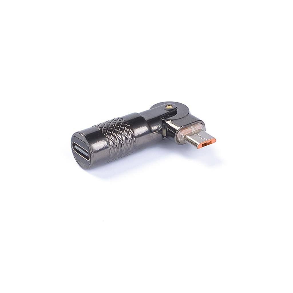 Адаптер Type C на Micro USB, алюминиевый, 4,8 см, вращающийся на 90 градусов, для смартфонов, передача данных 480 Мбит/с, 3 А, быстрая зарядка
