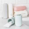 Leak Proof Portable Toothbrush Storage Boxes with Hanging Rope Durable Plastic Travel & Home Organizer, Compact Sturdy Design, Pink Blue Striped