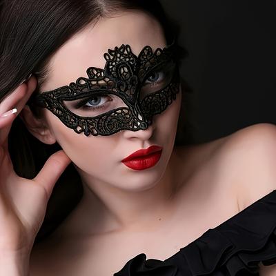 1 шт. Маска для глаз для взрослых женщин, для пары, для вечеринки, сексуальная, таинственная, с черным кружевным декором