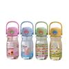 Water bottle summer cartoon portable straw cup transparent large capacity anti-scalding plastic cup children and students outdoor portable