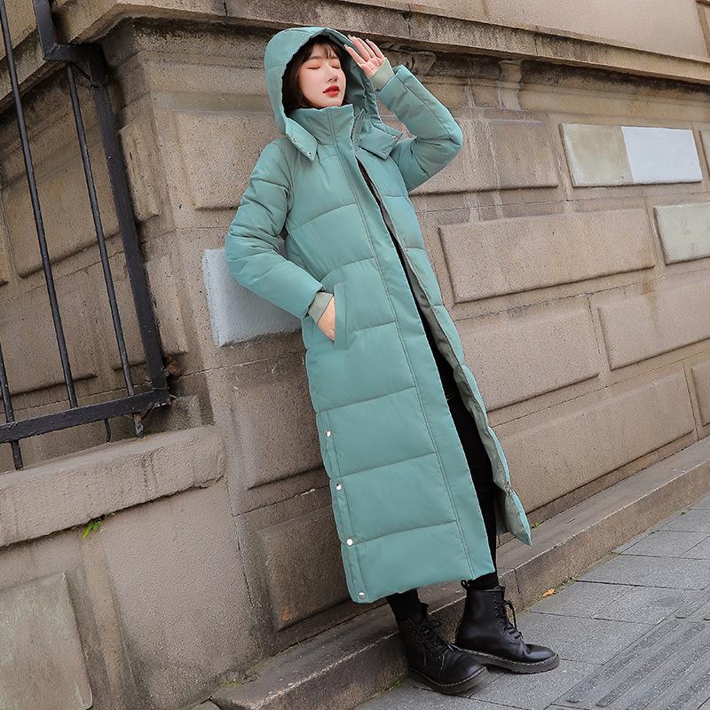 Длинные парки корейский стиль мода свободная женская длинная зимняя парка утолщенная хлопковая куртка женская куртка длинная хлопковая куртка женская