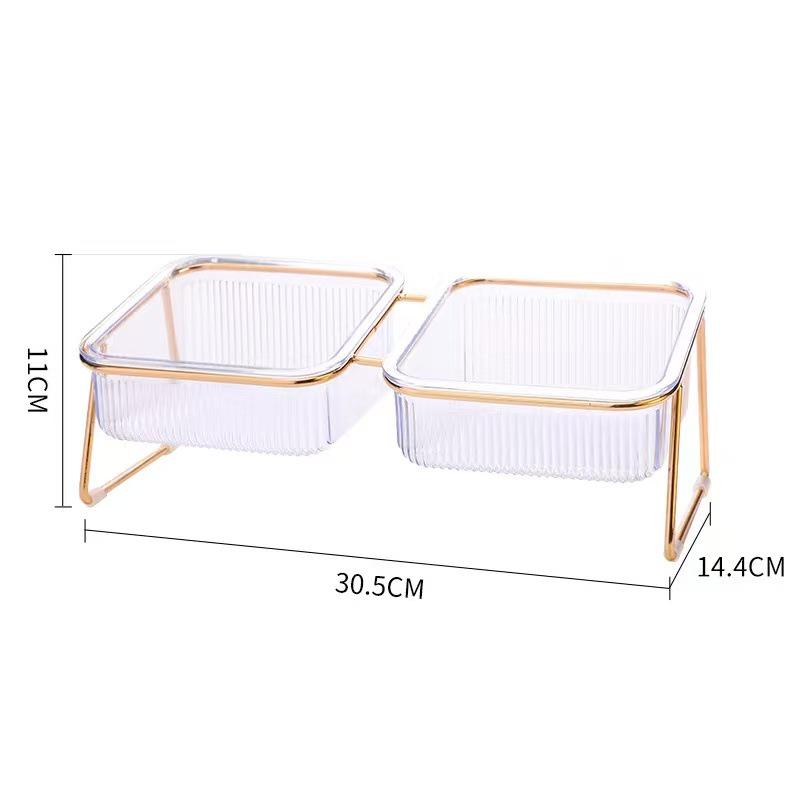 Железная Арт Двойная Миска Анти-Опрокидывание Кормушка и Поилка для Кошек