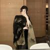 Ginkgo Leaf Shawl Autumn and Winter Warm Scarf Dark Slit Cloak Travel Ethnic Style Thickened Cloak for Women