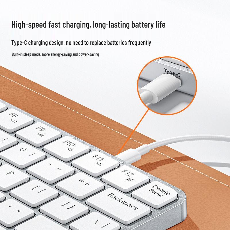 Бесшумная Легкая Беспроводная Bluetooth-клавиатура с Тачпадом для Планшетов и Ноутбуков