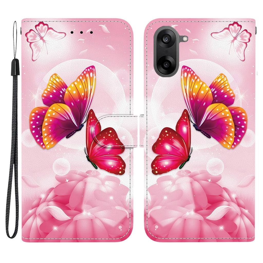 Для OnePlus Nord CE5 5G Чехол с принтом Кожаный откидной кошелек Чехол для телефона со шнурком