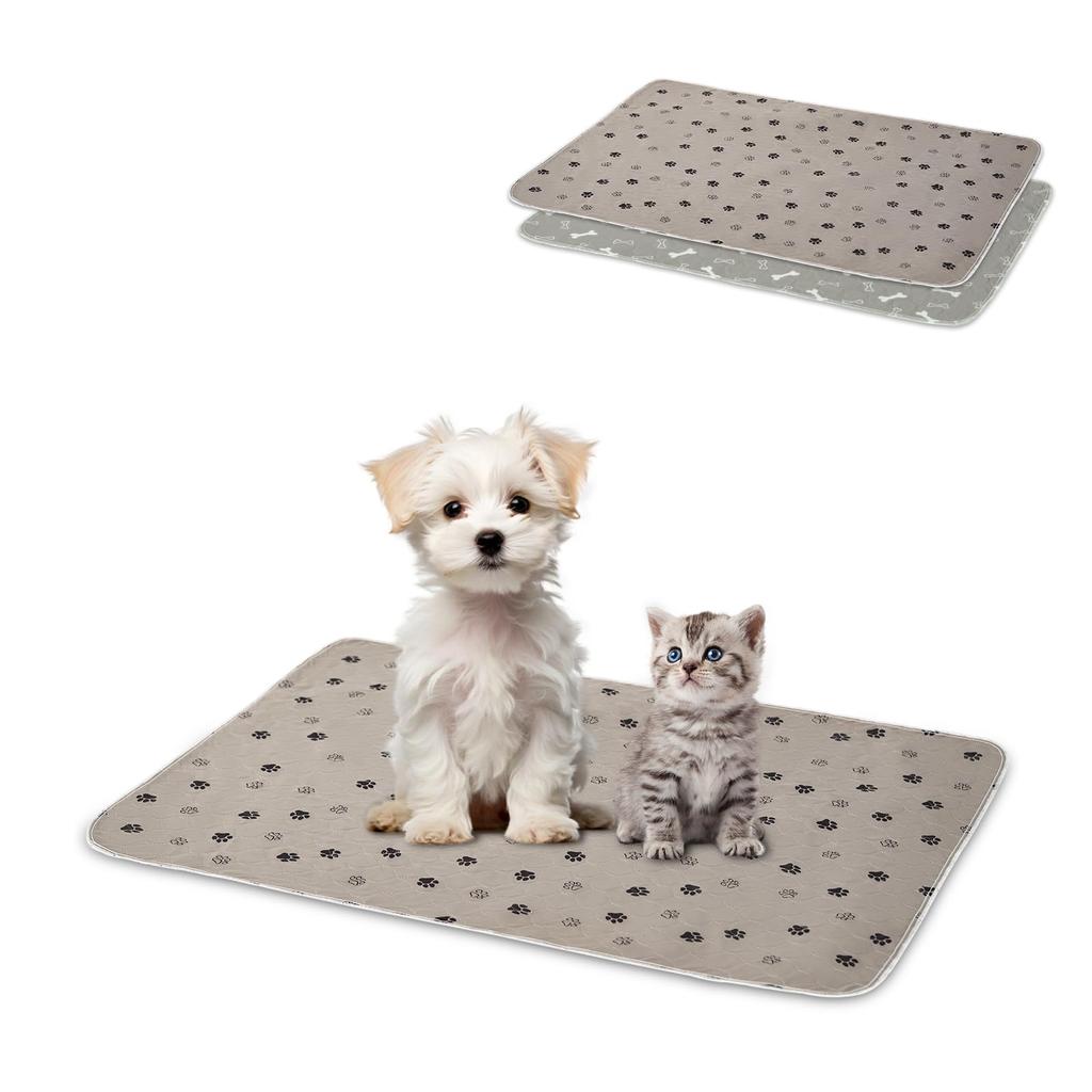 LYNCOHOME Стираемый коврик для домашних животных для собак и домашних животных Милый узор шириной 100 см Кошки, Простыни, Нескользящий, Многоразовый, (Набор 2),