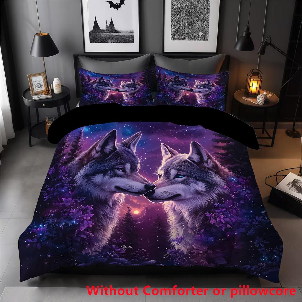 New Star Wolf Pack Digital Printing 3D Quilt Cover, Bedding Home Textile Three-Piece Set, Direct Sales