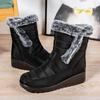 Women's Fashion Winter Warm Faux Rabbit Fur Short Boots Snow Boots with Side Zipper Casual Non Slip Waterproof Thermal Shoes
