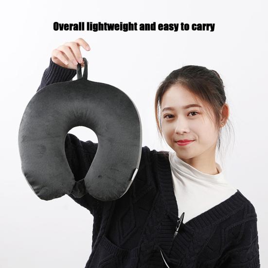 Подушка U-образной формы с эффектом памяти, толстая, эластичная, медленно отскакивающая, с подвесным кольцом, регулируемая подушка для шеи