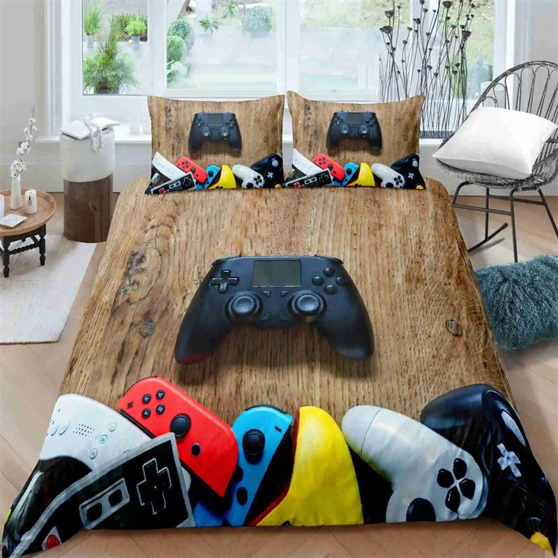 Gamer Bedding Set For Bedroom Soft Modern Gamepad Bedspreads Comefortable Kids Duvet Cover Video Game Quilt Cover And Pillowcase