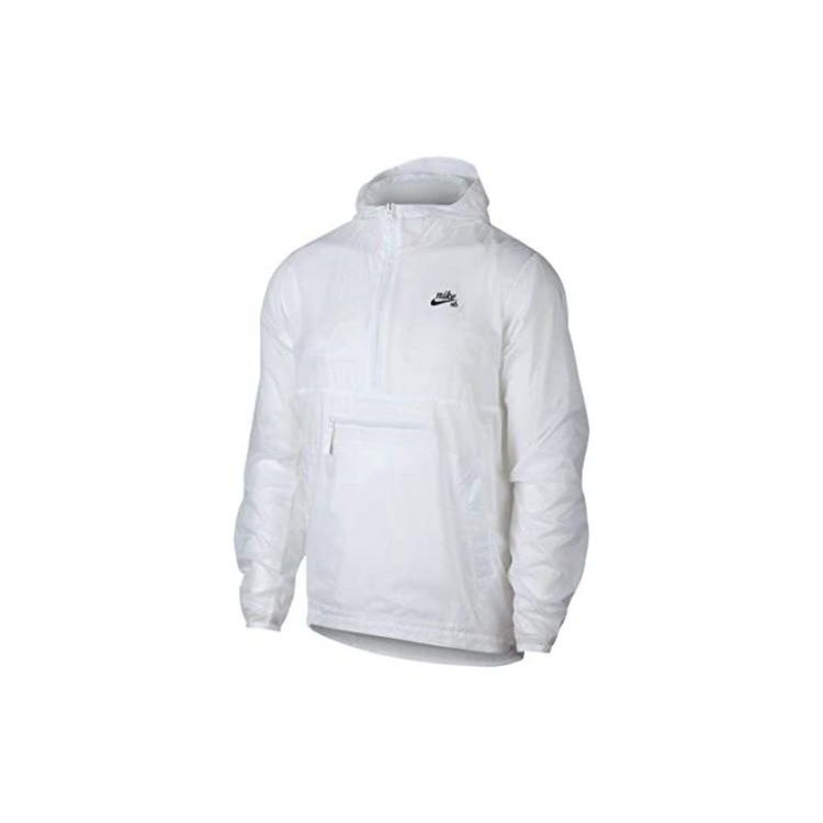 Nike Solid Logo Lightweight Quick-Dry Half-Zip Hooded Jacket Men Jackets White CT5327-100