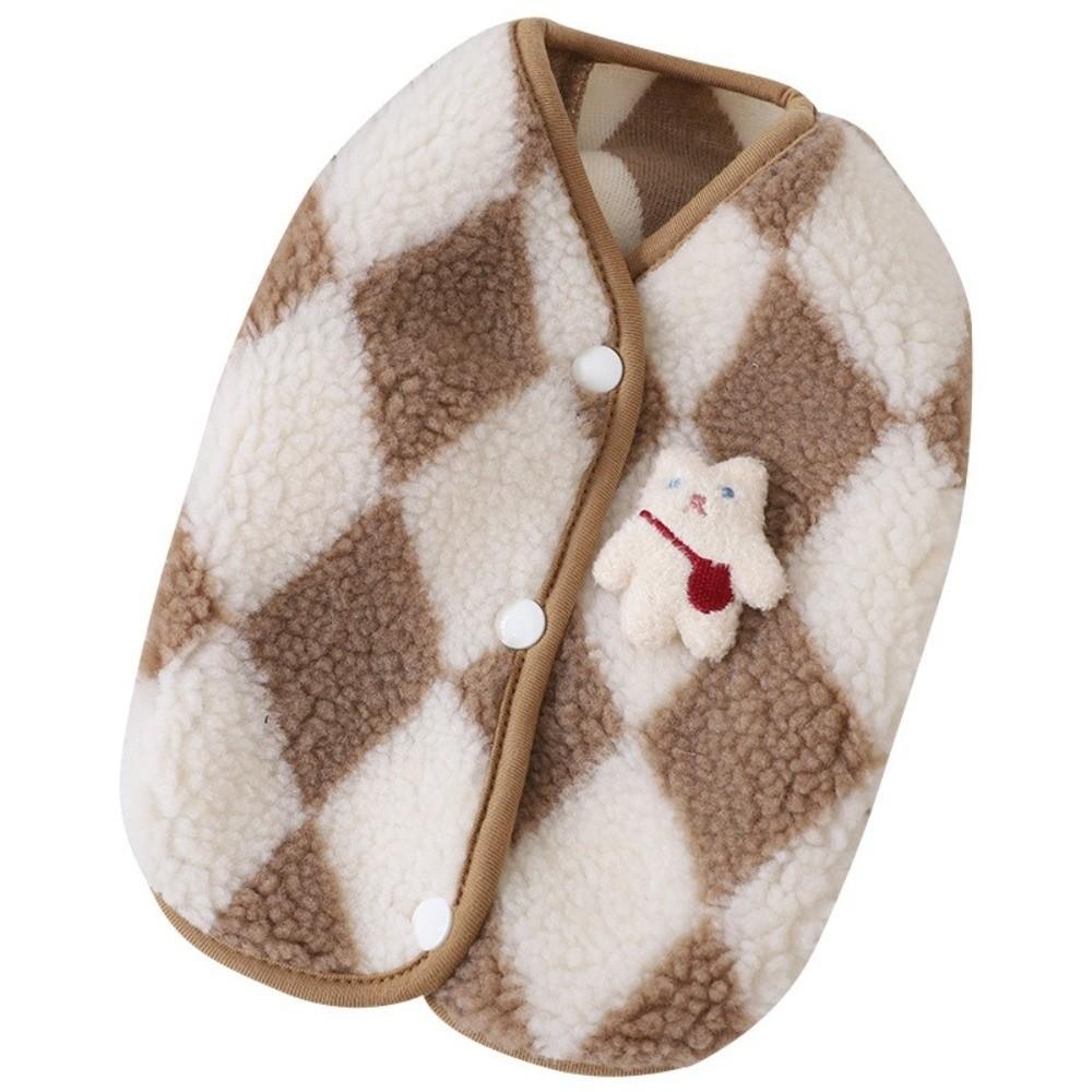 Winter Warm Pet Puppy Clothes Pet Outfits Plaid Fleece Coat Jack Dog Clothes Cute Yorkies Costume Bear Vest Dogs Clothing