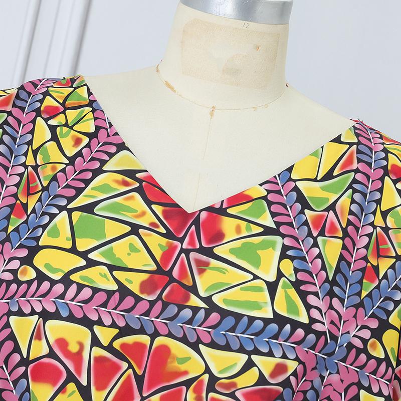 Oversized Women Short Sleeve Floral Print Casual Loose Dress