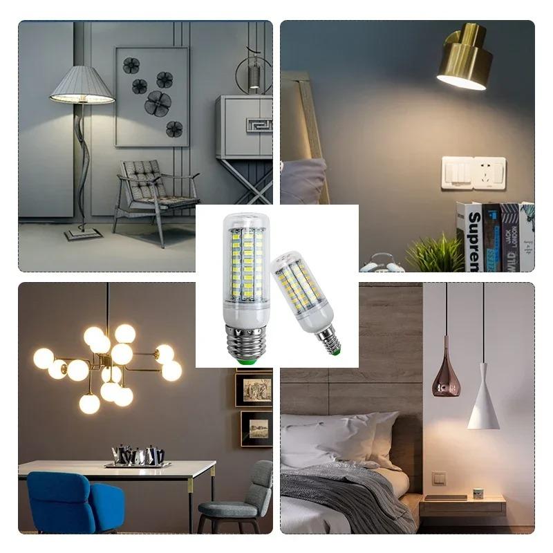 E27 E14 SMD5730 LED Corn Candle Bulb AC220V 24/36/48/56/69/72 LEDs Lampada Bombilla Chandelier Home Decor Light