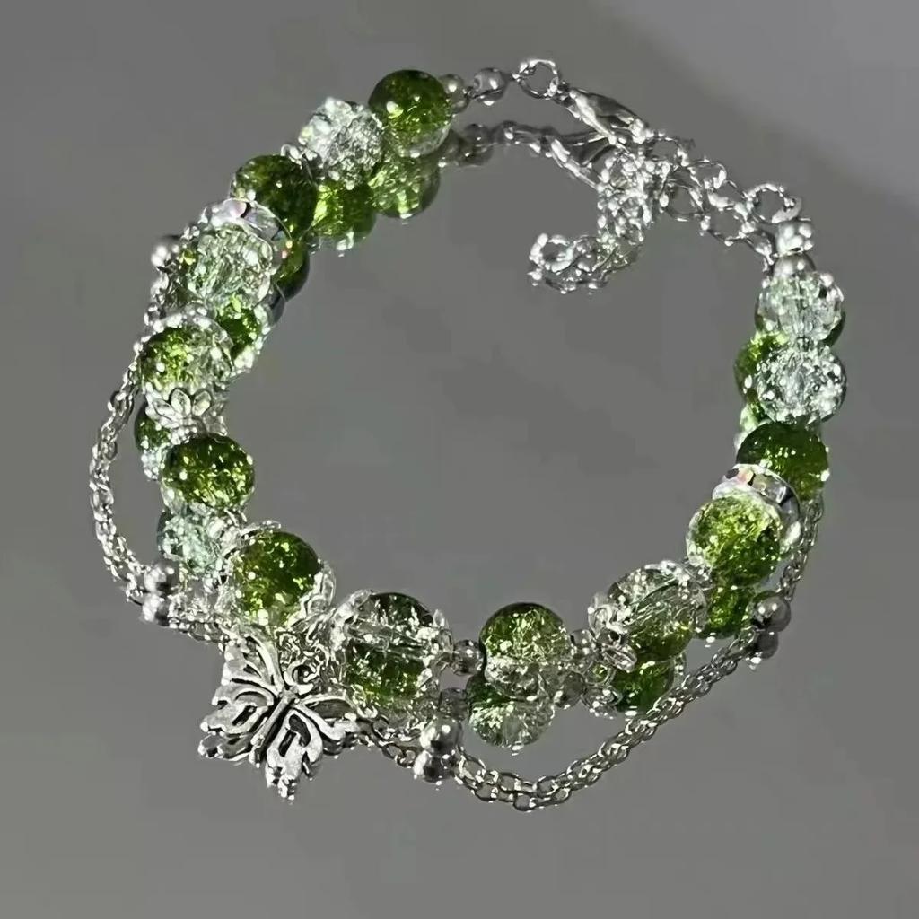 Lovely Butterfly Crystal Beaded Bracelets Women Sweet Temperament Handwork Bracelets&Bangles Charms Jewelry Making Bracelet