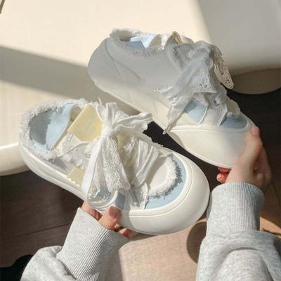 Ретро холщовые туфли женские летние новые летние тонкие дышащие туфли-хлебцы платформа белые туфли тренд