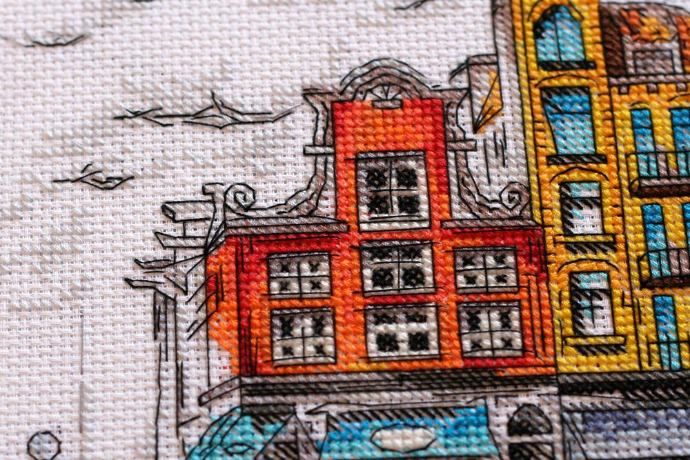 Cross Stitch Kit Abris Art Colored Town