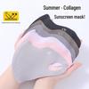 2024 Women's Anti-UV Sunscreen Mask with Eye Protection, Collagen-Infused, Breathable Ice Silk for Summer