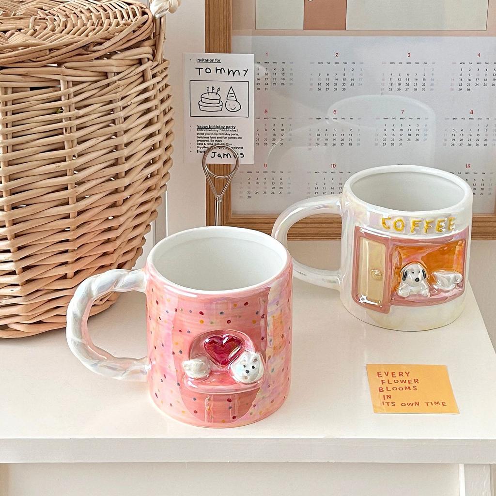 Мультяшная кружка «Любовь», кружка «Сердце девочки», красивая керамическая кружка, парная кружка для завтрака, кофейная чашка, высокотемпературная кружка для воды