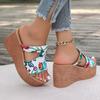 Fashion Women Wedges Slippers Print Thick Bottom Beach Sandals Non-slip Lightweight Comfortable Slippers Slides Women Zapatos De Mujer