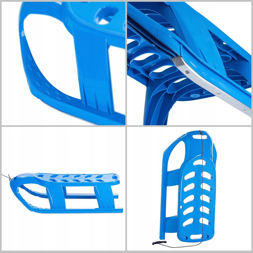 KADAX Plastic Sleds For Children Downhill Slide With Handle and String Strong Blue