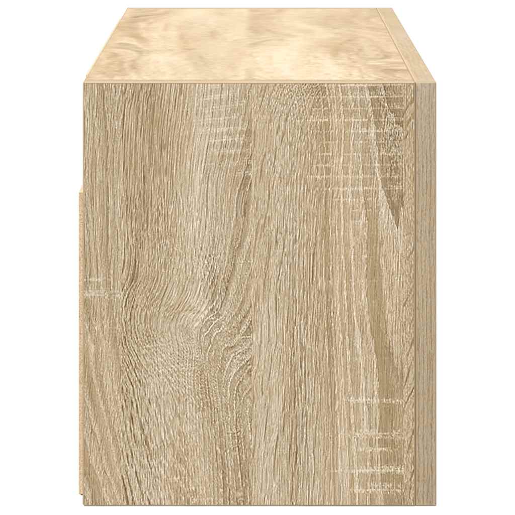 Bathroom Wall Cabinet Sonoma Oak Finish 60 x 25 x 30 cm Particleboard