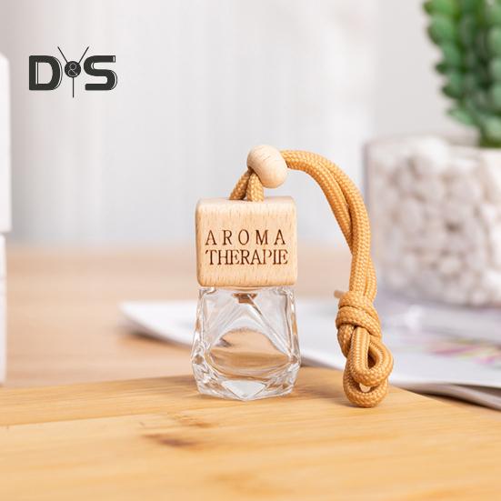 2 шт., 8 мл, прозрачная маленькая квадратная бутылка, автомобильный флакон для духов, регулируемая длина, аромат, пустая бутылка, подвеска, аромат для интерьера