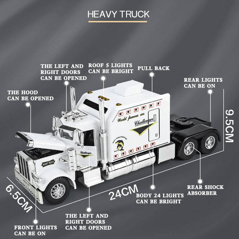 1/24 Peterbilt 389 Седельные тягачи Грузовик Сплав Американский Мускул Грузовик Модель Игрушка Литой Металл Звук и Свет Машина Игрушка для Детей Транспортное средство