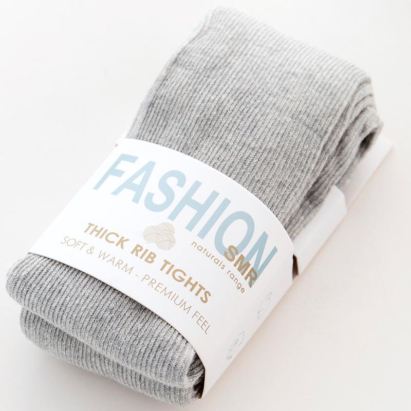 Утолщенные теплые полосатые женские колготки, осенне-зимние колготки, хлопковые вязаные чулки, разноцветные колготки