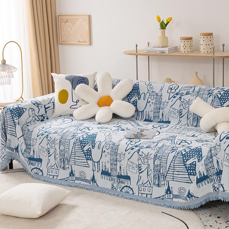 Полотенце для дивана, ткань с полным покрытием, стильная скандинавская подушка для дивана, походное одеяло, всесезонный универсальный чехол для дивана