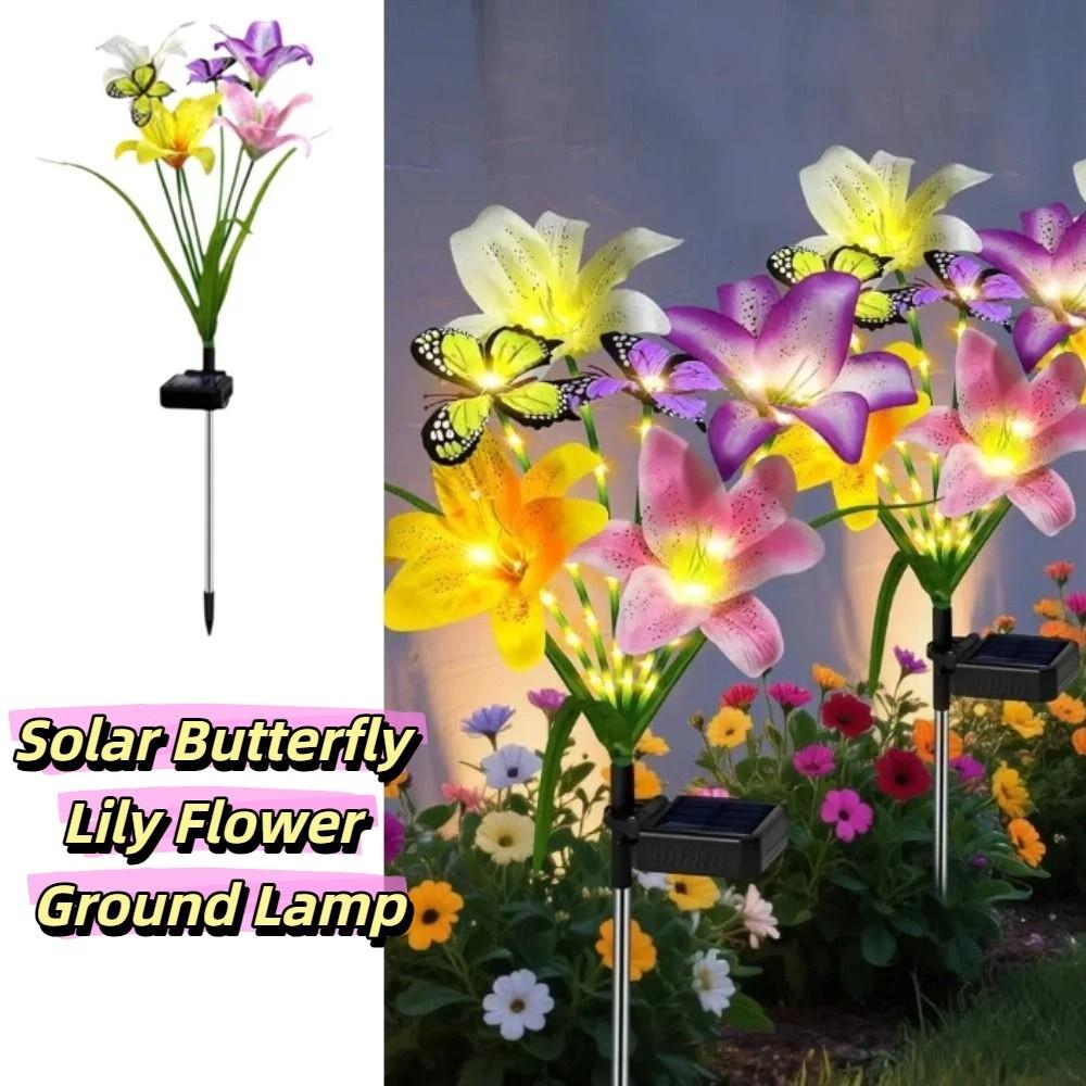 Flower Decor Solar Garden Lights Butterfly Design Garden Courtyard Lamp Landscape Lighting