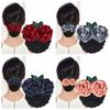 Flower Hair Accessories Hair Net Snood Hairnet Barrette with Net for Banks Hotels Staff