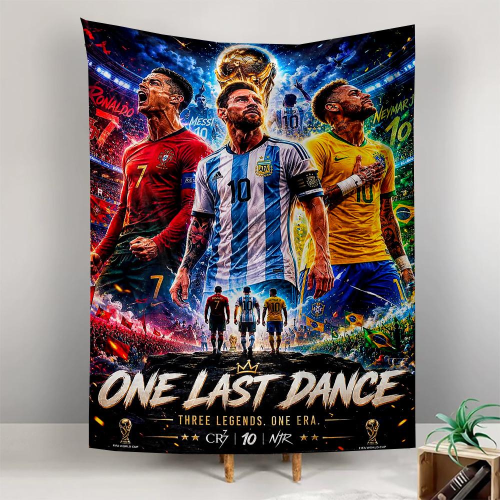 Messi Ronaldo Neymar One Last Dance World Cup Football Wall Hanging Tapestry for Bedroom Wall Decor