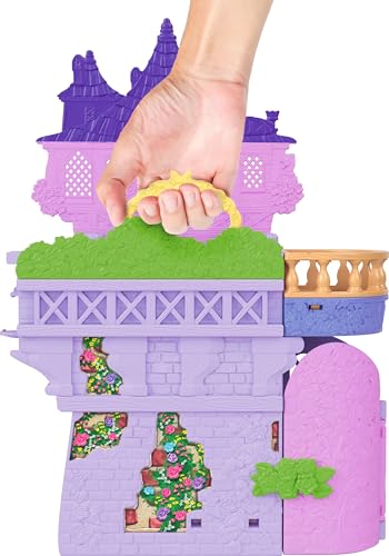 Mattel Disney Princess Rapunzel and the Tower (Stacking Castle Series! Mini Doll) Dress-Up Doll House Pretend Play Playset with 1 Mini Doll, Ages 3 an