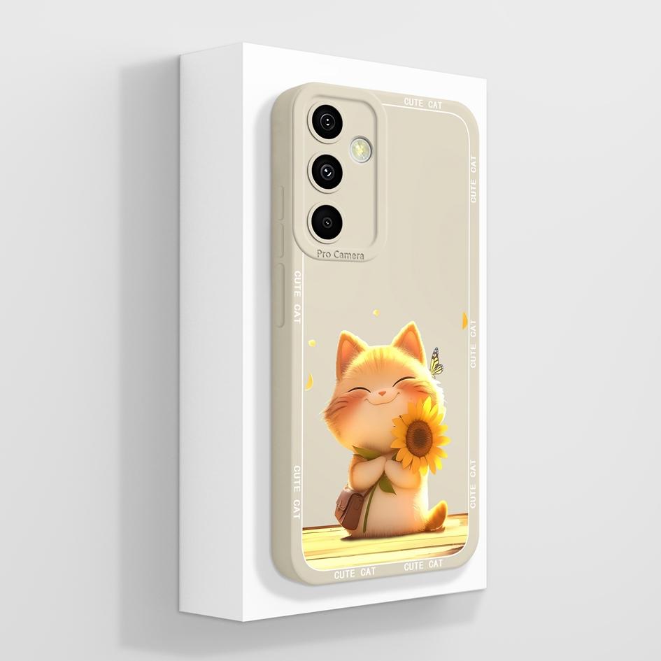 Мягкие чехлы для Samsung A55 C55 M55 A35 M35 F14 F15 Shell Pretty Sunflowers Golden Lotus Тонкий силиконовый легкий защитный корпус для Samsung Capas