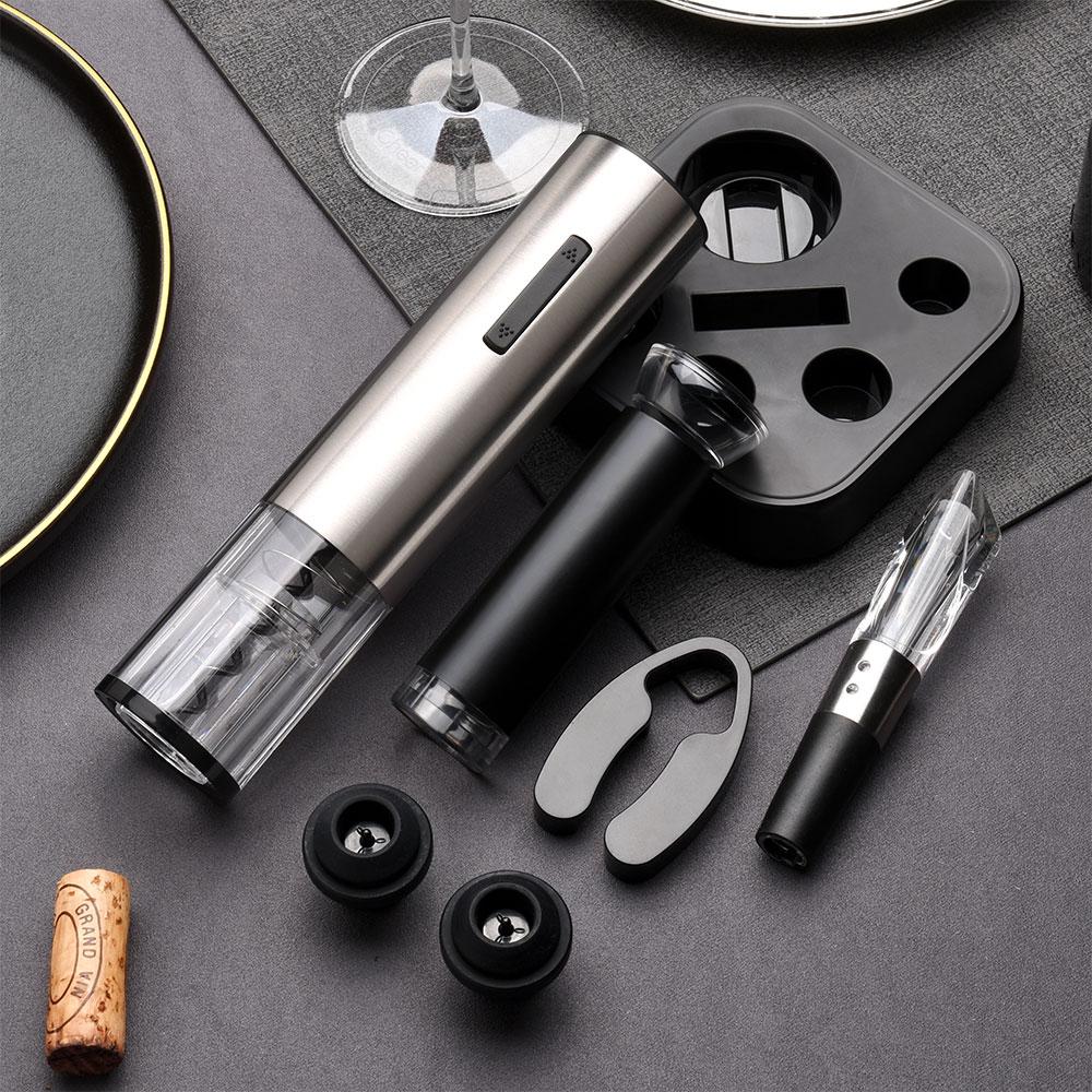 Uareliffe 5 в 1 электрическая открывалка для бутылок вина с подставкой для хранения быстрая отрезвляющая насадка для резки оловянной фольги перезаряжаемый винный штопор