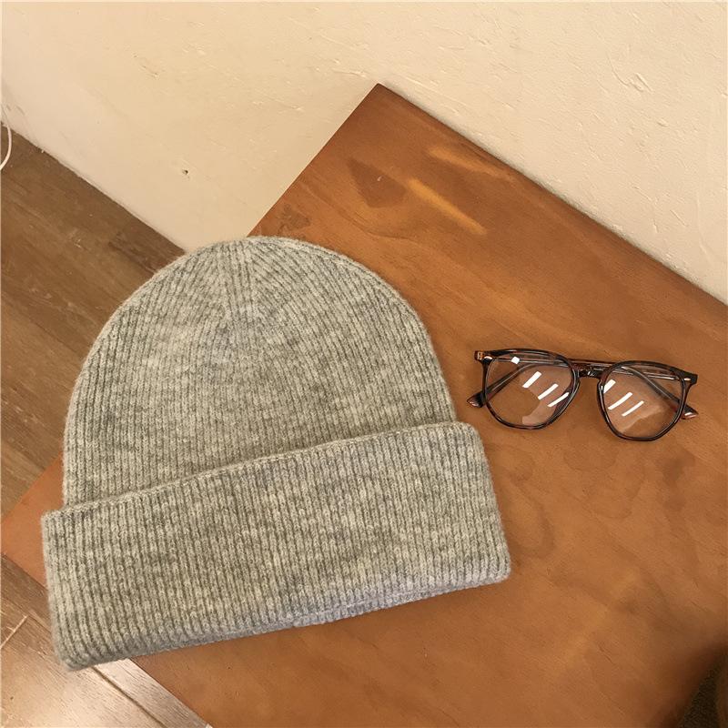 Cashmere Knitted Woolen Hat with Large Head Circumference Loose Ear Protection Warm and Face Friendly Small and Versatile Fashionable Hat